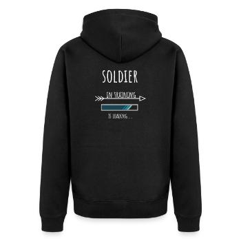 Soldat Cadeau Profession Formation Soldat - Veste à capuche bio Premium Unisexe - noir - Dos - Nico (187cm)