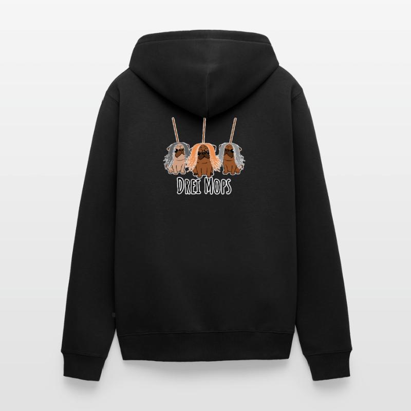 Zwei Mops - Hunde oder Putzgeräte? Hunde Humor? Unisex Premium Bio Zip Hoodie
