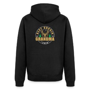 Hunter Grandma Gifts Hunting Hunting Hunter Exam - Unisex Premium Organic Zip Hoodie - black - Back - Nico (187cm)