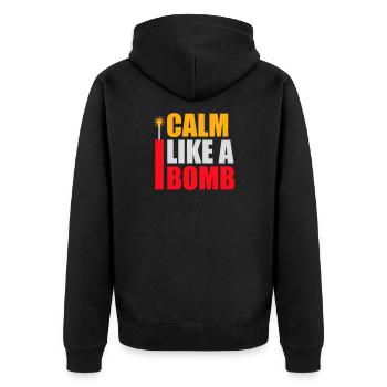 Calme comme une bombe Paradoxe Ironie Humour Blague explosive - Veste à capuche bio Premium Unisexe - noir - Dos - Nico (187cm)