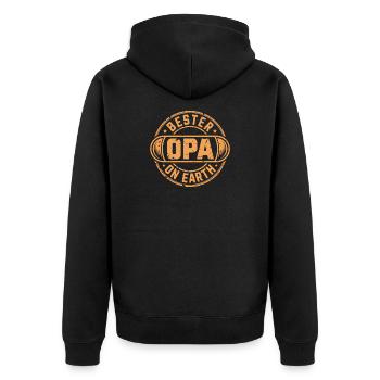 Bester Opa - Unisex Premium Bio Zip Hoodie - Schwarz - Hinten - Nico (187cm)