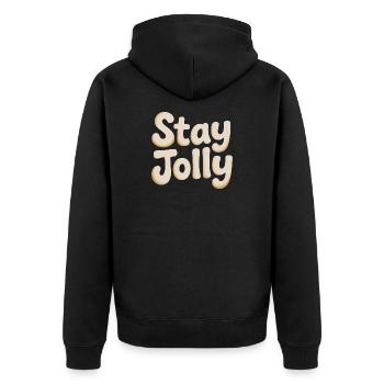 Scénario Stay Jolly Cozy - Veste à capuche bio Premium Unisexe - noir - Dos - Nico (187cm)