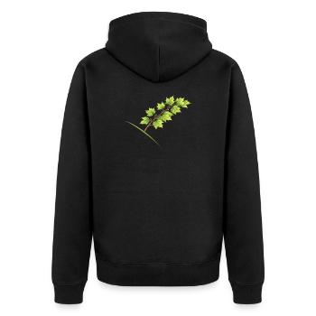 Leaf Branch Maple - Watercolor - Unisex Premium Organic Zip Hoodie - black - Back - Nico (187cm)