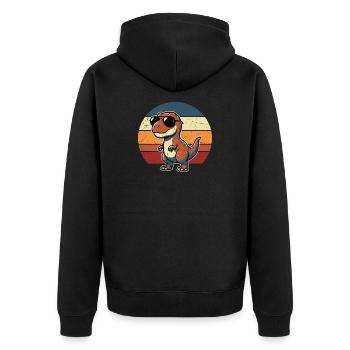 Design rétro de lunettes de soleil en forme de dinosaure - Veste à capuche bio Premium Unisexe - noir - Dos - Nico (187cm)