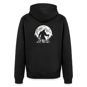 Bigfoot Chess Player - Unisex Premium Organic Zip Hoodie - black - Back - Nico (187cm)