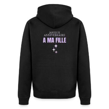 Joyeux anniversaire ma fille  - Veste à capuche bio Premium Unisexe - noir - Dos - Nico (187cm)