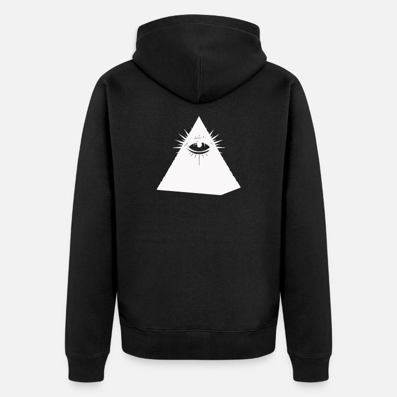 Symbole de l’œil pyramidal Illuminati - Veste à capuche bio Premium Unisexe - noir