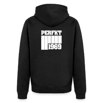 Unique 1969 - Unisex Premium Organic Zip Hoodie - black - Back - Nico (187cm)