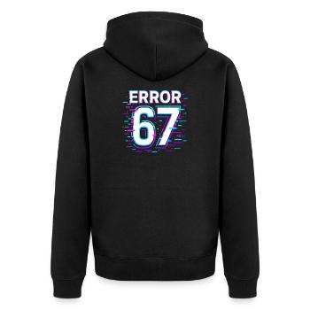 Idée de cadeau Error 67 Six Seven Glitch Cyber Meme - Veste à capuche bio Premium Unisexe - noir - Dos - Nico (187cm)