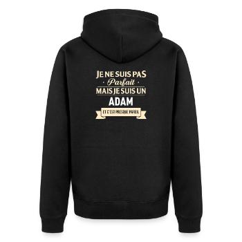 Je Ne Suis Pas Parfait Mais Je Suis Un Adam Et ... - Veste à capuche bio Premium Unisexe - noir - Dos - Nico (187cm)