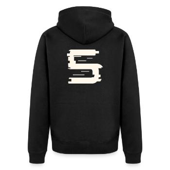 5 - Unisex Premium Organic Zip Hoodie - black - Back - Nico (187cm)