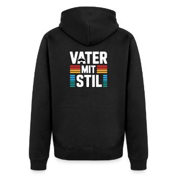 Familienvater Papa Geschenk Väter Vatertag - Unisex Premium Bio Zip Hoodie - Schwarz - Hinten - Nico (187cm)