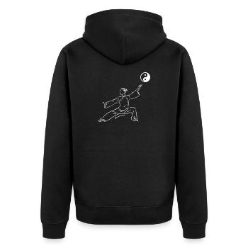 Tai Chi Moves Meditation Art - Unisex Premium Organic Zip Hoodie - black - Back - Nico (187cm)