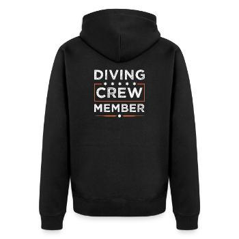 Diving Crew - Unisex Premium Bio Zip Hoodie - Schwarz - Hinten - Nico (187cm)