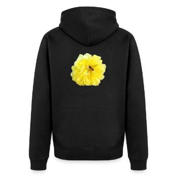 Yellow_Rose_-_Bee_Nature_Photography - Unisex Premium Organic Zip Hoodie - black - Back - Nico (187cm)