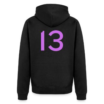 13 - Unisex Premium Organic Zip Hoodie - black - Back - Nico (187cm)