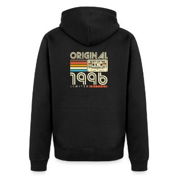 Original 1996 Jahrgang Vintage Retro Geburtstag - Unisex Premium Bio Zip Hoodie - Schwarz - Hinten - Nico (187cm)