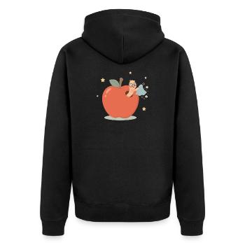 Rat de bibliothèque drôle qui nettoie la maison - Veste à capuche bio Premium Unisexe - noir - Dos - Nico (187cm)