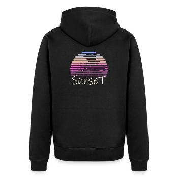  Sunset Palm Trees - Veste à capuche bio Premium Unisexe - noir - Dos - Nico (187cm)