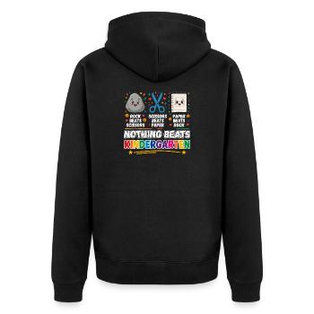 Rien ne vaut la feuille de ciseaux de pierre de maternelle - Veste à capuche bio Premium Unisexe - noir - Dos - Nico (187cm)