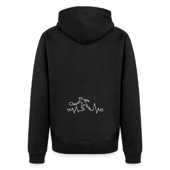 Herzfrequenz-Tennisspielerherzen Design - Unisex Premium Bio Zip Hoodie - Schwarz - Hinten - Nico (187cm)