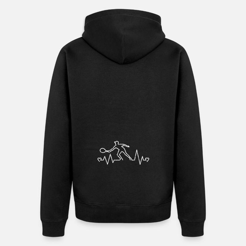 Herzfrequenz-Tennisspielerherzen Design - Unisex Premium Bio Zip Hoodie - Schwarz