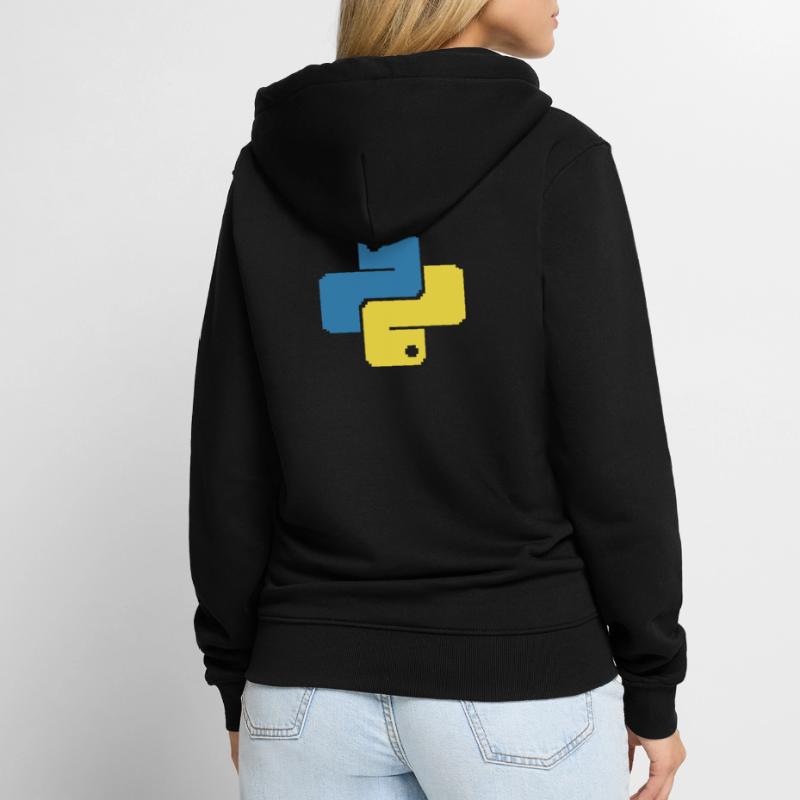 Python Pixelart Unisex Premium Bio Zip Hoodie