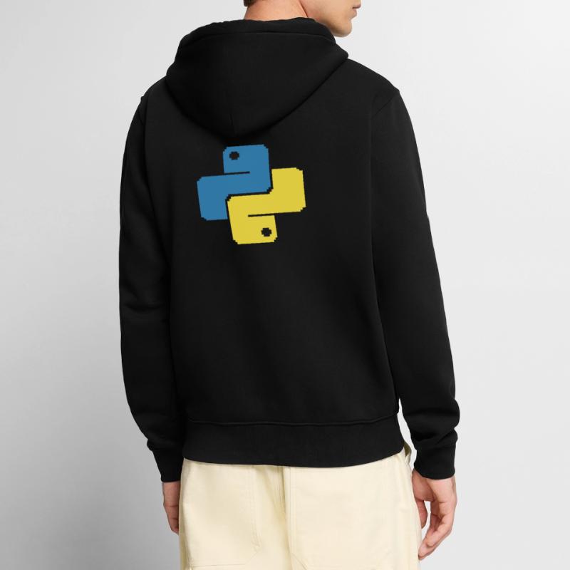 Python Pixelart Unisex Premium Bio Zip Hoodie