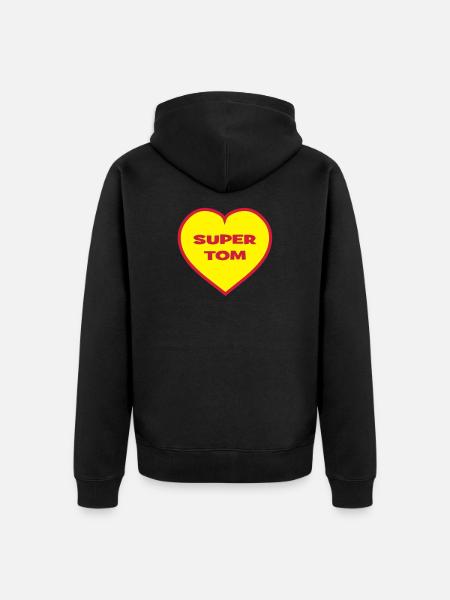 Super-Tom - Unisex Premium Bio Zip Hoodie - Schwarz