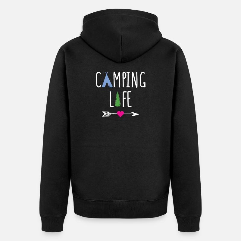 Vie de camping - Veste à capuche bio Premium Unisexe - noir