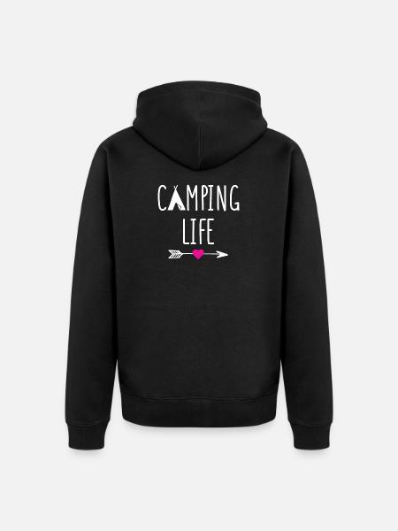 Campingleben - Unisex Premium Bio Zip Hoodie - Schwarz