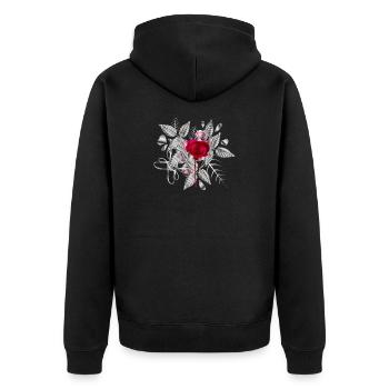 arrangement de Saint-Valentin en argent avec des roses - Veste à capuche bio Premium Unisexe - noir - Dos - Nico (187cm)