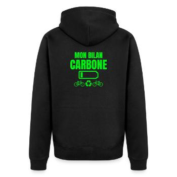 bilan carbone, écologie, écologiste - Veste à capuche bio Premium Unisexe - noir - Dos - Nico (187cm)