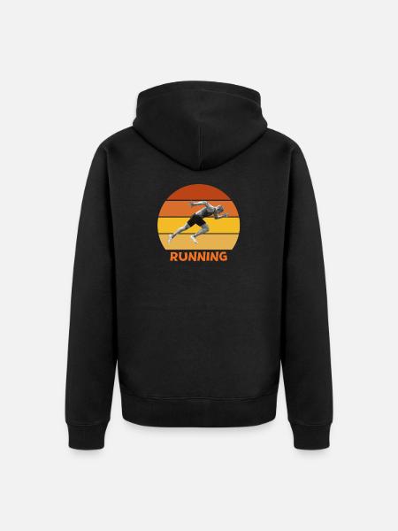 athletics, sprint, running - Unisex Premium Organic Zip Hoodie - black