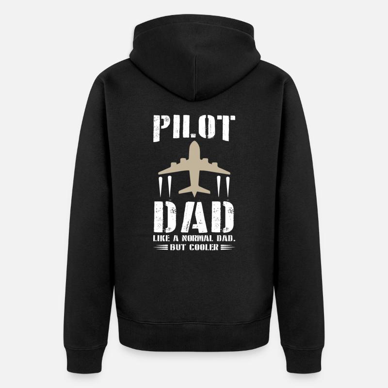 Pilote pour papa - Veste à capuche bio Premium Unisexe - noir