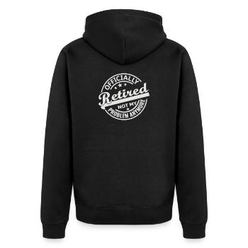 Retraité officiel n’est plus mon problème (blanc) - Veste à capuche bio Premium Unisexe - noir - Dos - Nico (187cm)