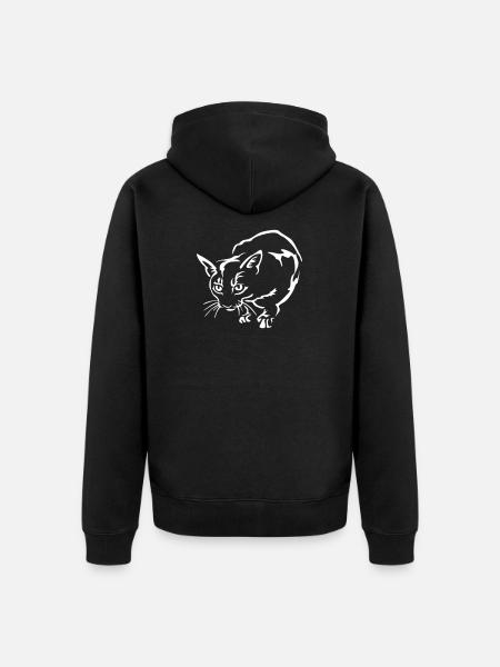 Abyssiner Cat "Black Edition" - Unisex Premium Organic Zip Hoodie - black