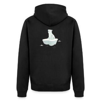 Ours polaire rêveur sur une banquise - Veste à capuche bio Premium Unisexe - noir - Dos - Nico (187cm)