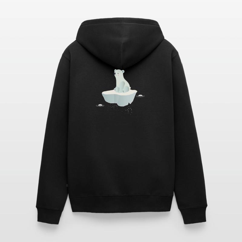 Träumender Eisbär auf einer Eisscholle Unisex Premium Bio Zip Hoodie