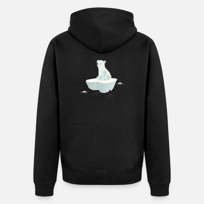 Träumender Eisbär auf einer Eisscholle - Unisex Premium Bio Zip Hoodie - Schwarz