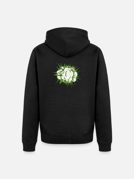 Wolken-Blitz - Unisex Premium Bio Zip Hoodie - Schwarz