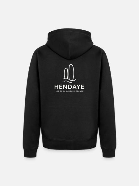 Motif Nature hendaye - Veste à capuche bio Premium Unisexe - noir