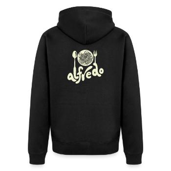 The Only Alfredo- You Need - Unisex Premium Organic Zip Hoodie - black - Back - Nico (187cm)