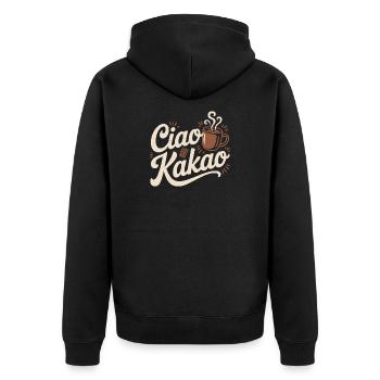 Ciao Cocoa Hot Chocolate Hot Chocolate Goodbye - Unisex Premium Organic Zip Hoodie - black - Back - Nico (187cm)