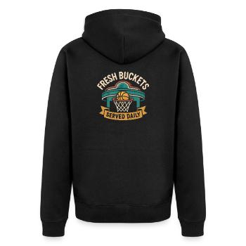 Basketball Saying Humor Basketball Player Gift Idea - Unisex Premium Organic Zip Hoodie - black - Back - Nico (187cm)