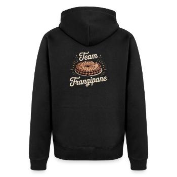Logo du gâteau Team Frangipane - Veste à capuche bio Premium Unisexe - noir - Dos - Nico (187cm)