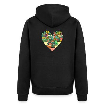 Cadeaux pour les jardins et les amoureux des plantes - Veste à capuche bio Premium Unisexe - noir - Dos - Nico (187cm)