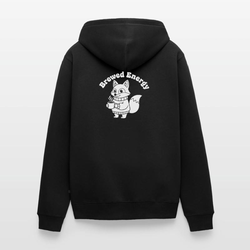 Modèle de pull Coffee Fox Veste à capuche bio Premium Unisexe