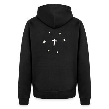 Étoiles croisées - Veste à capuche bio Premium Unisexe - noir - Dos - Nico (187cm)