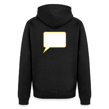 Personalize your own speech bubble comic - Unisex Premium Organic Zip Hoodie - black - Back - Nico (187cm)